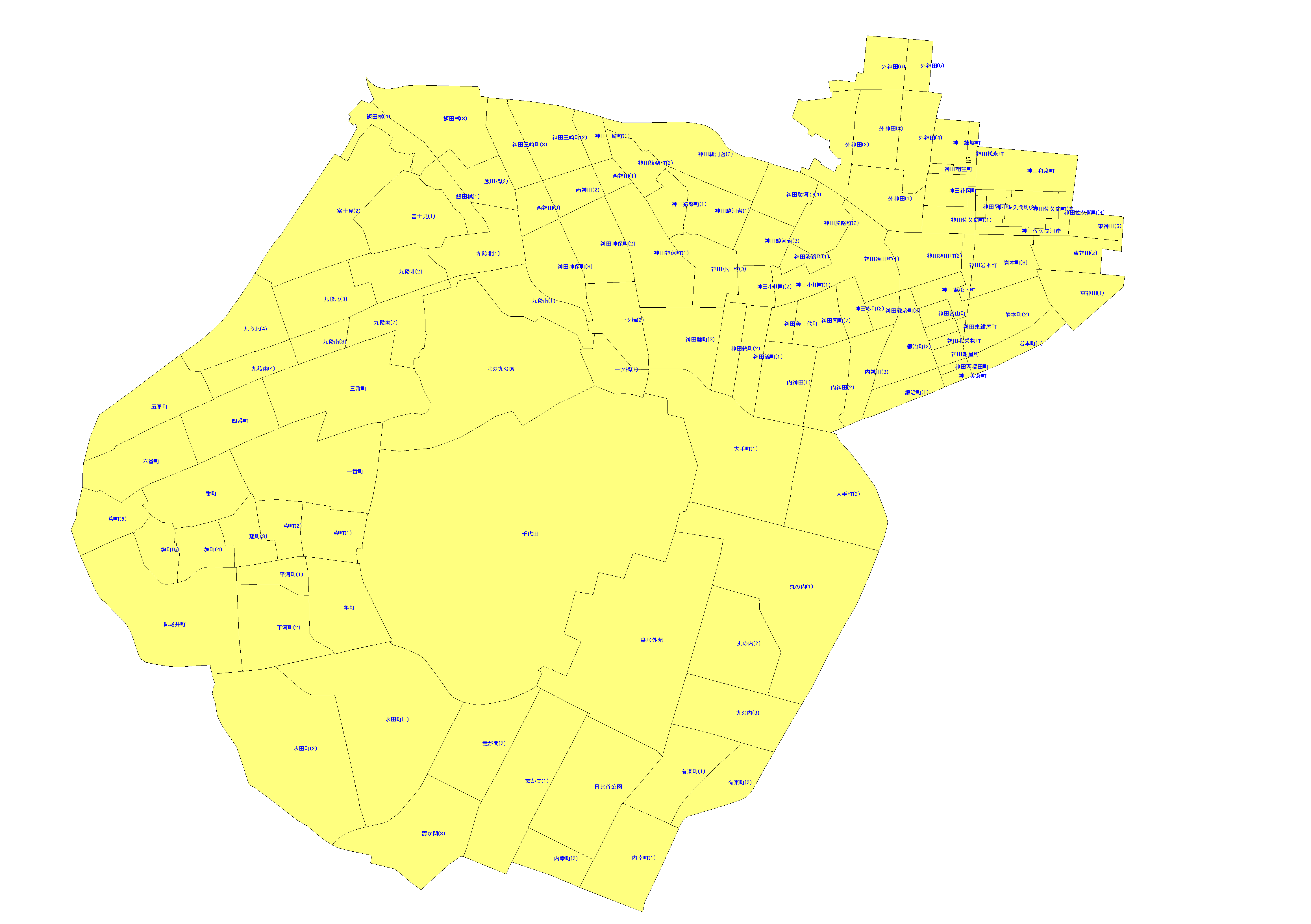 東京都千代田区の配布エリアMAP