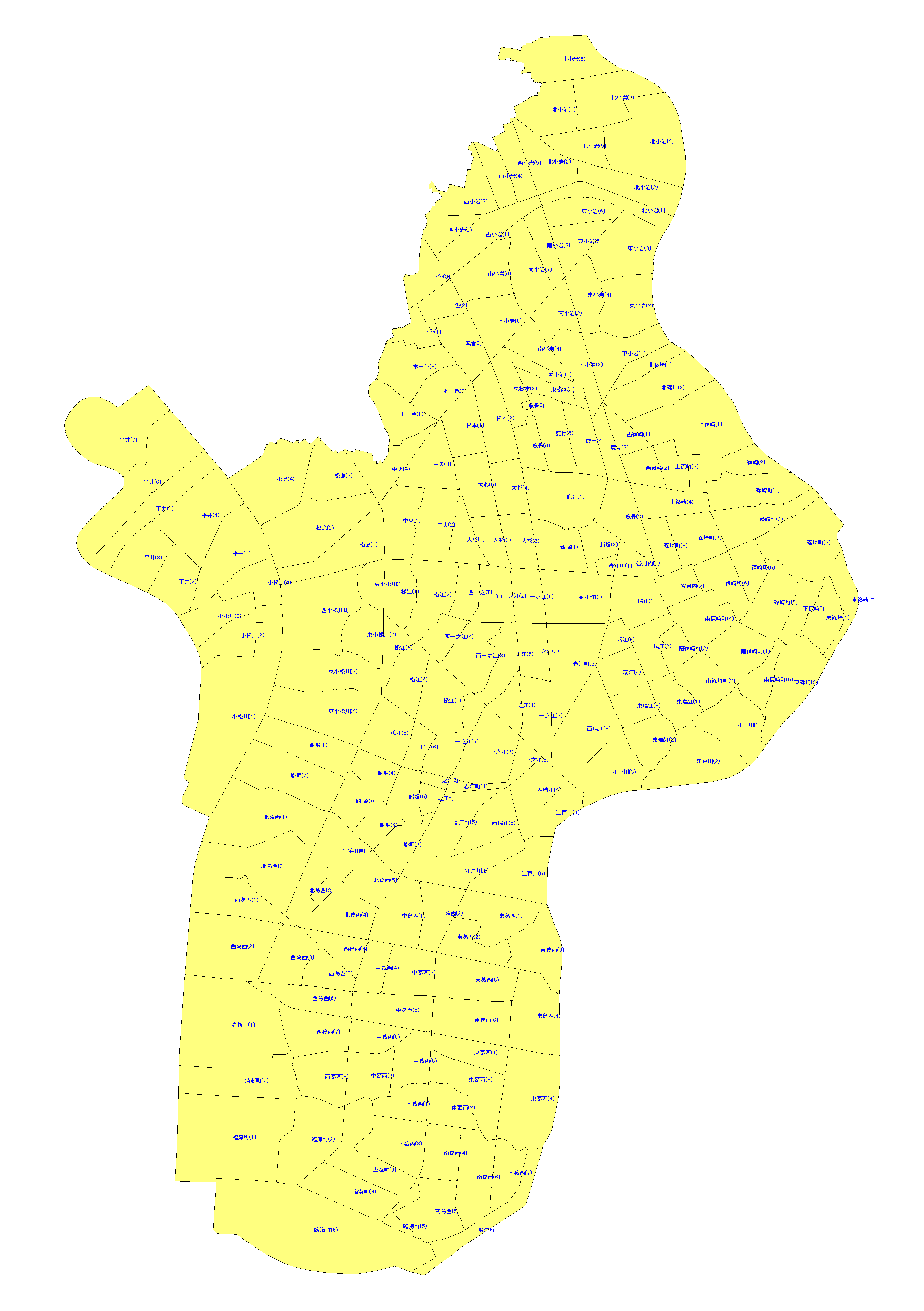 東京都江戸川区の配布エリアMAP