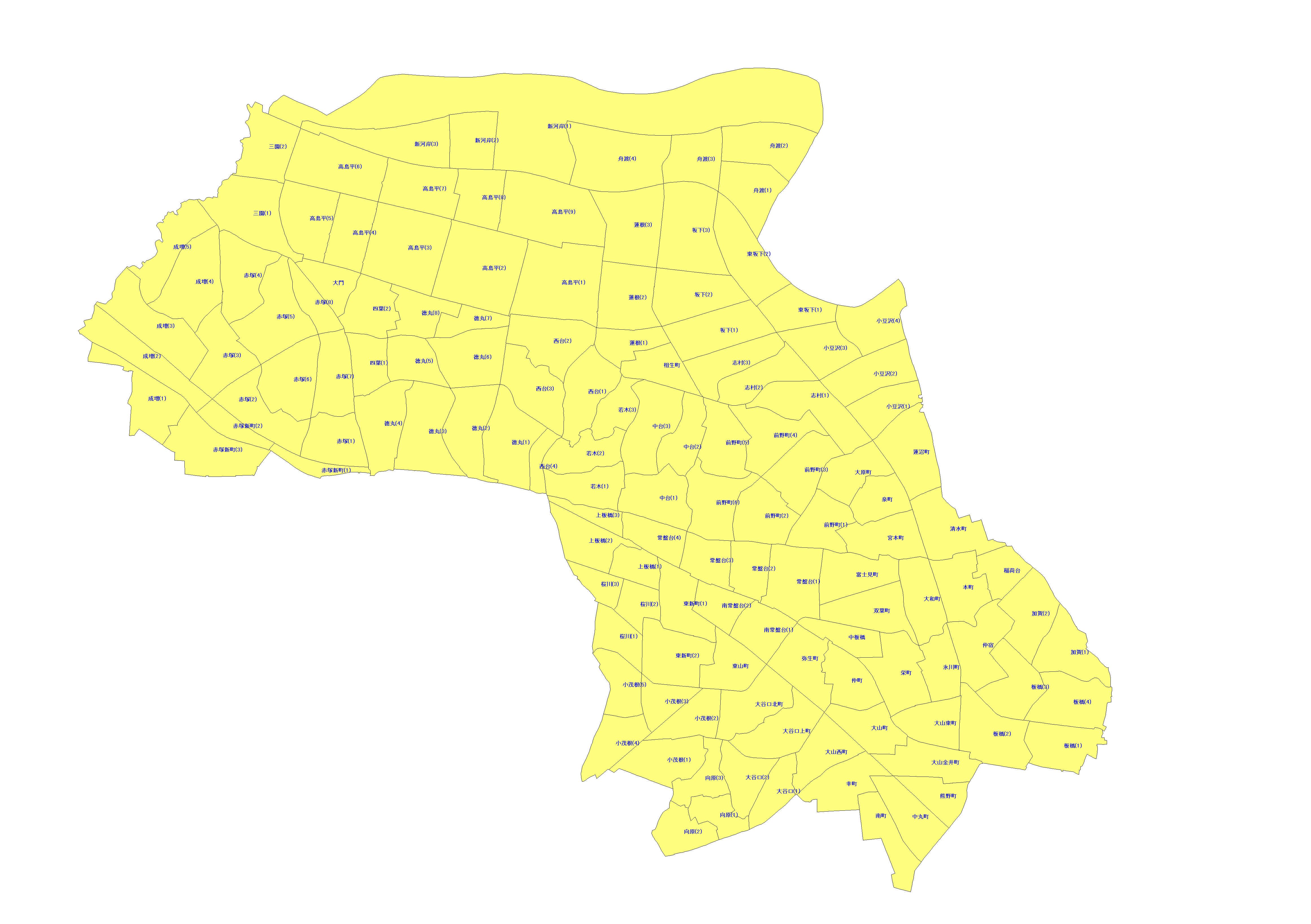 東京都板橋区の配布エリアMAP