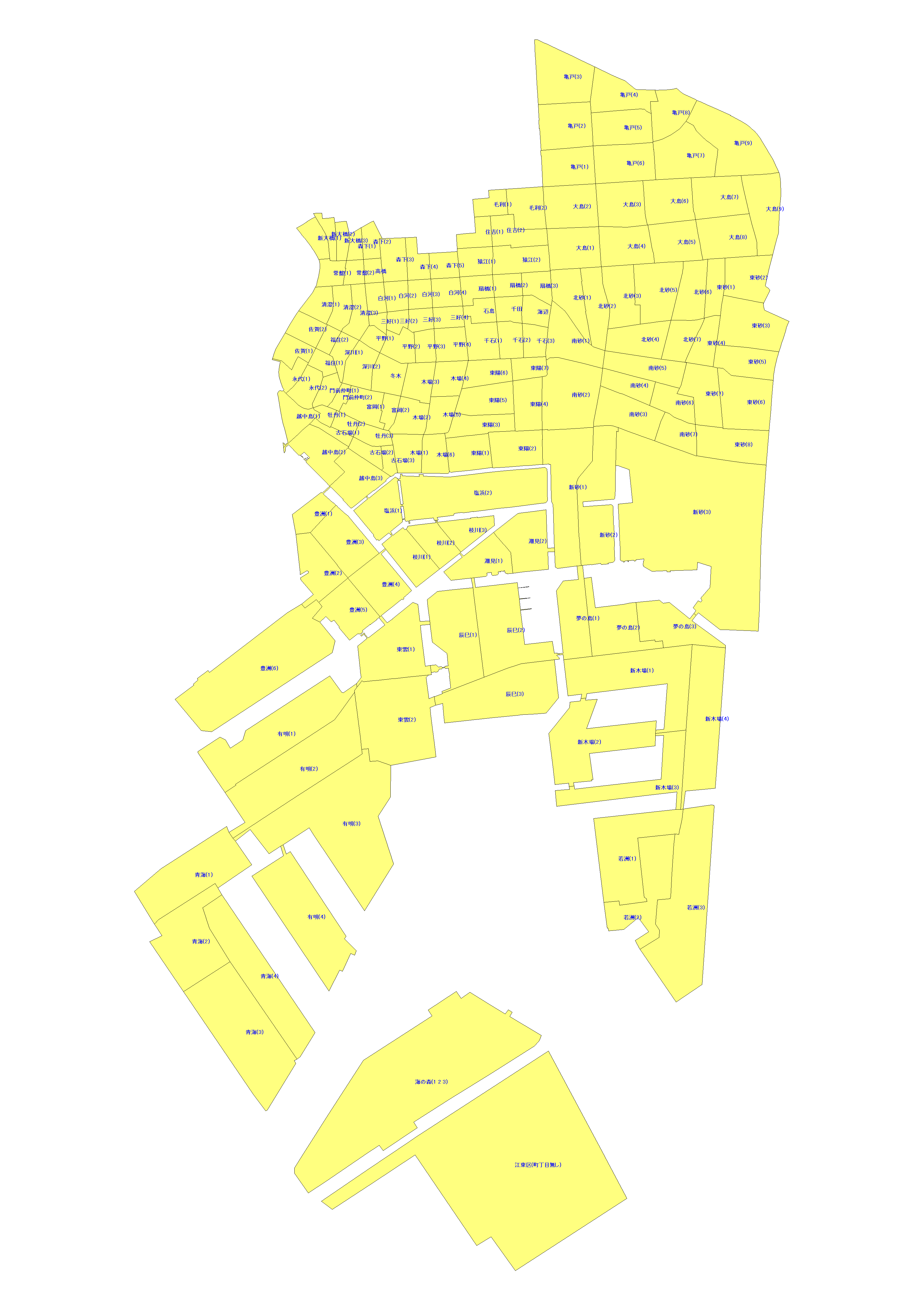 東京都江東区の配布エリアMAP