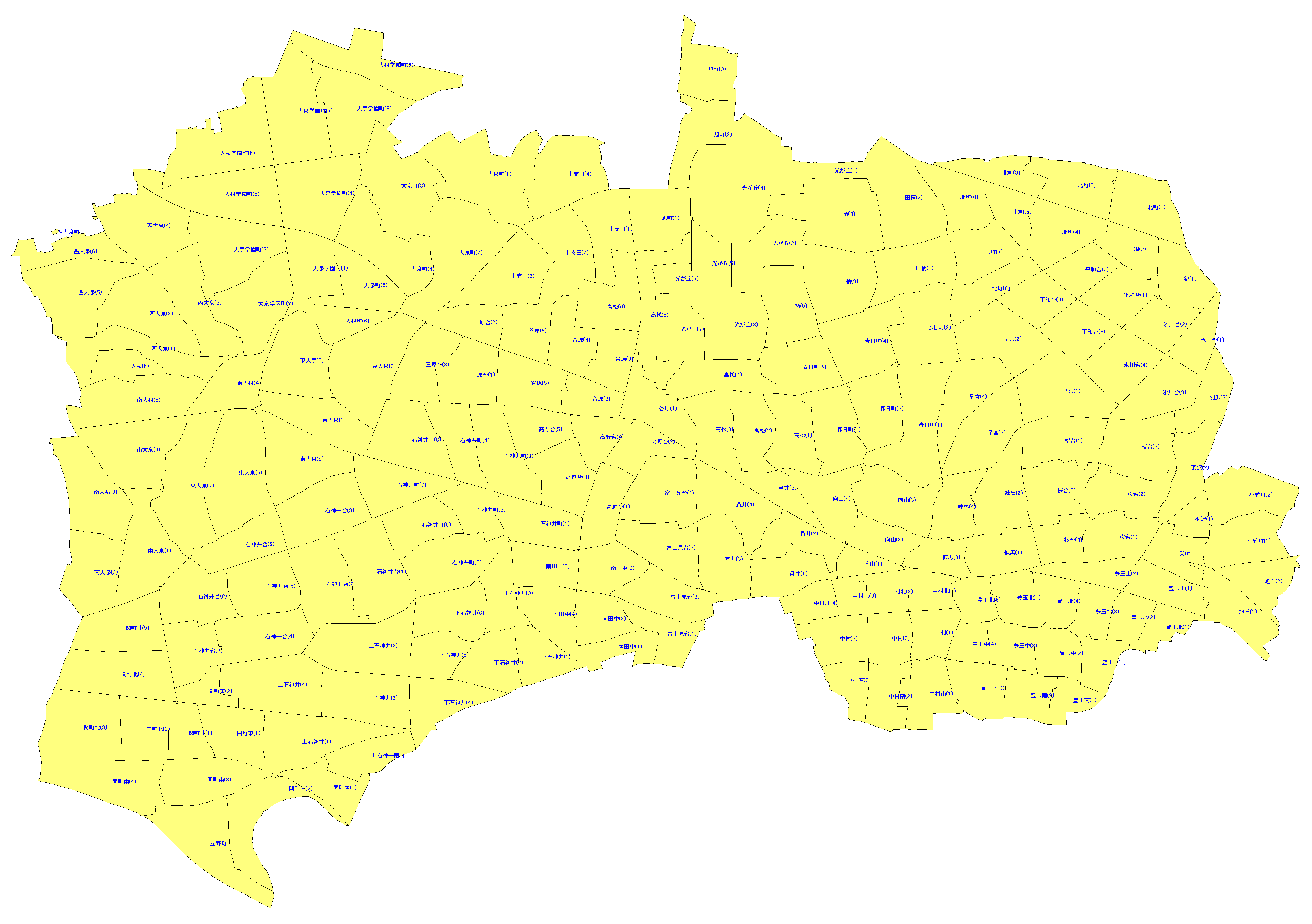 東京都練馬区の配布エリアMAP