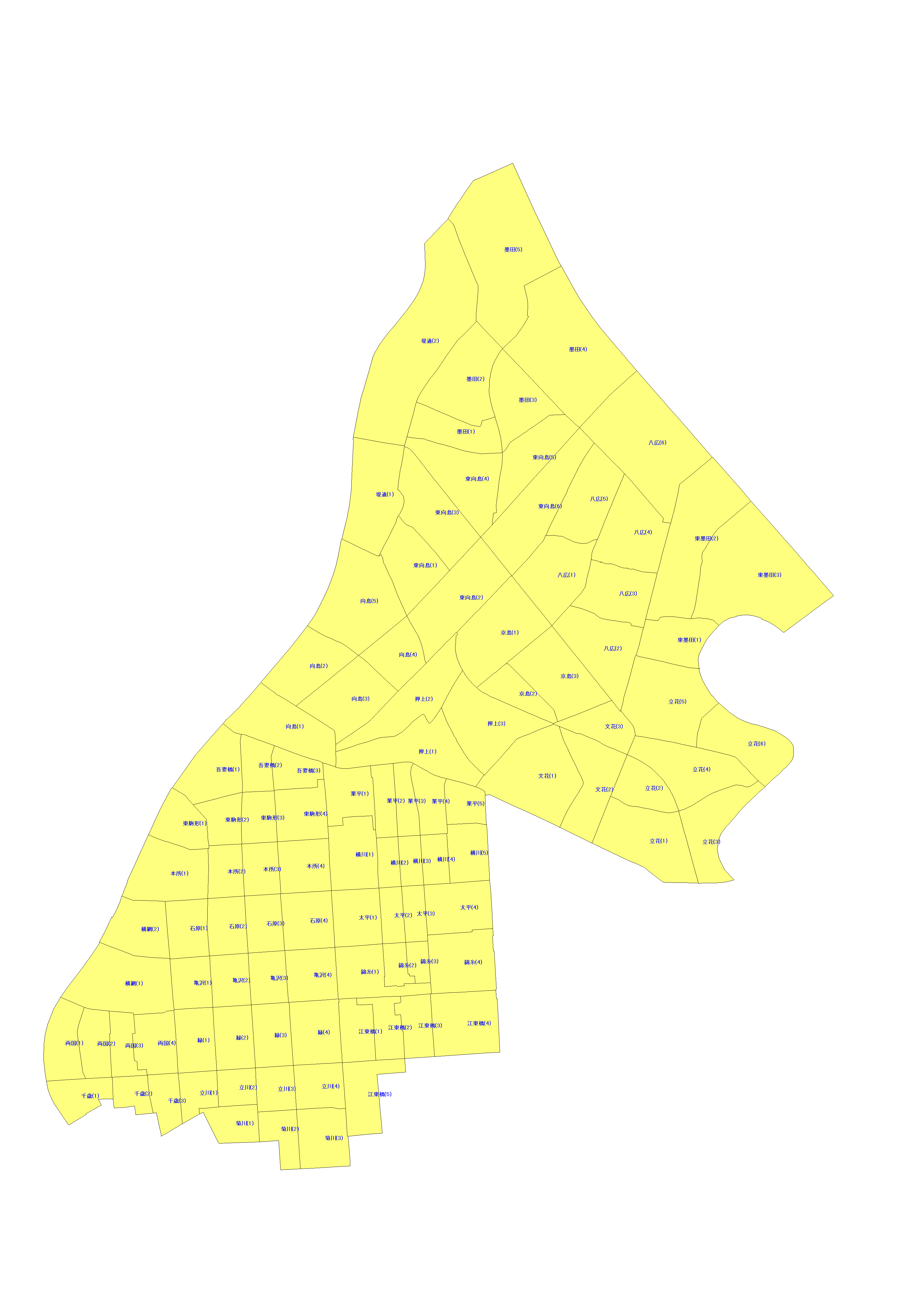 東京都墨田区の配布エリアMAP