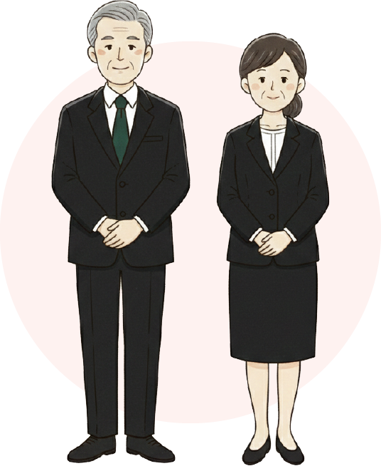 葬儀葬祭男女スタッフのイラスト